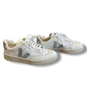 VEJA V-10 White Leather Gray Suede Sneakers Women’s 10 Sustainable Low Top